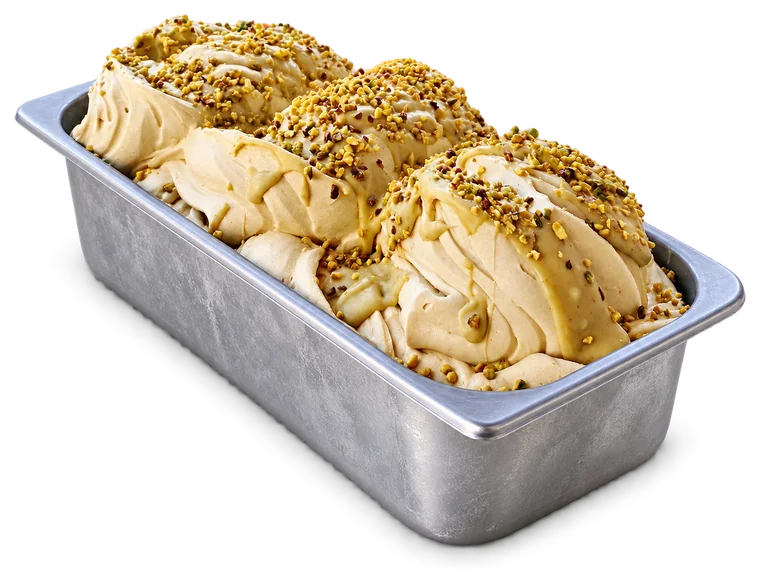 Vaschetta da vetrina di gelato al pistacchio